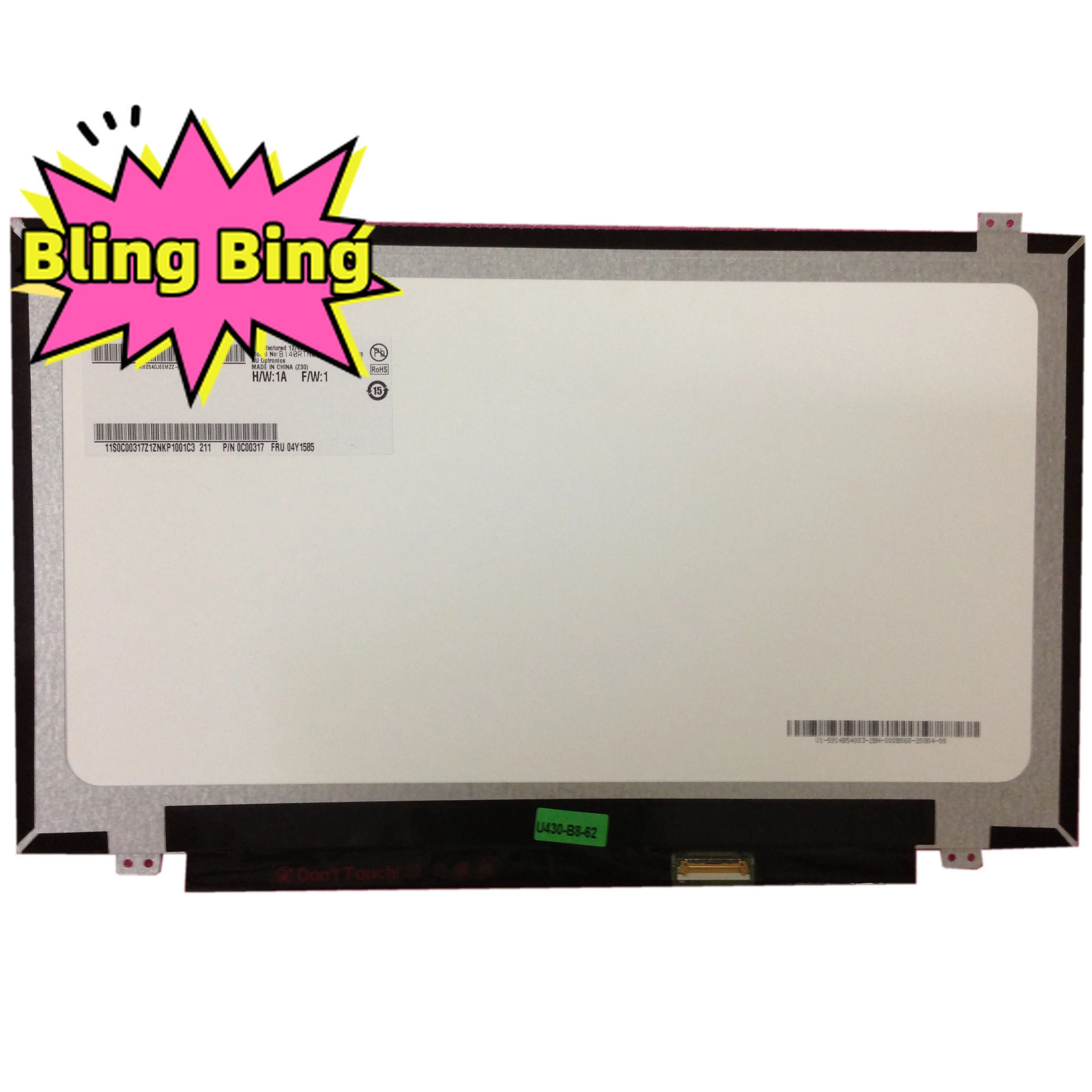 

B140RTN03.0 fit LP140WD2 TPS1 TPB1 N140FGE-E33 E41 EA2 EB1 14.0" 30PIN 1600*900 LED Display LCD Laptop Screen NEW