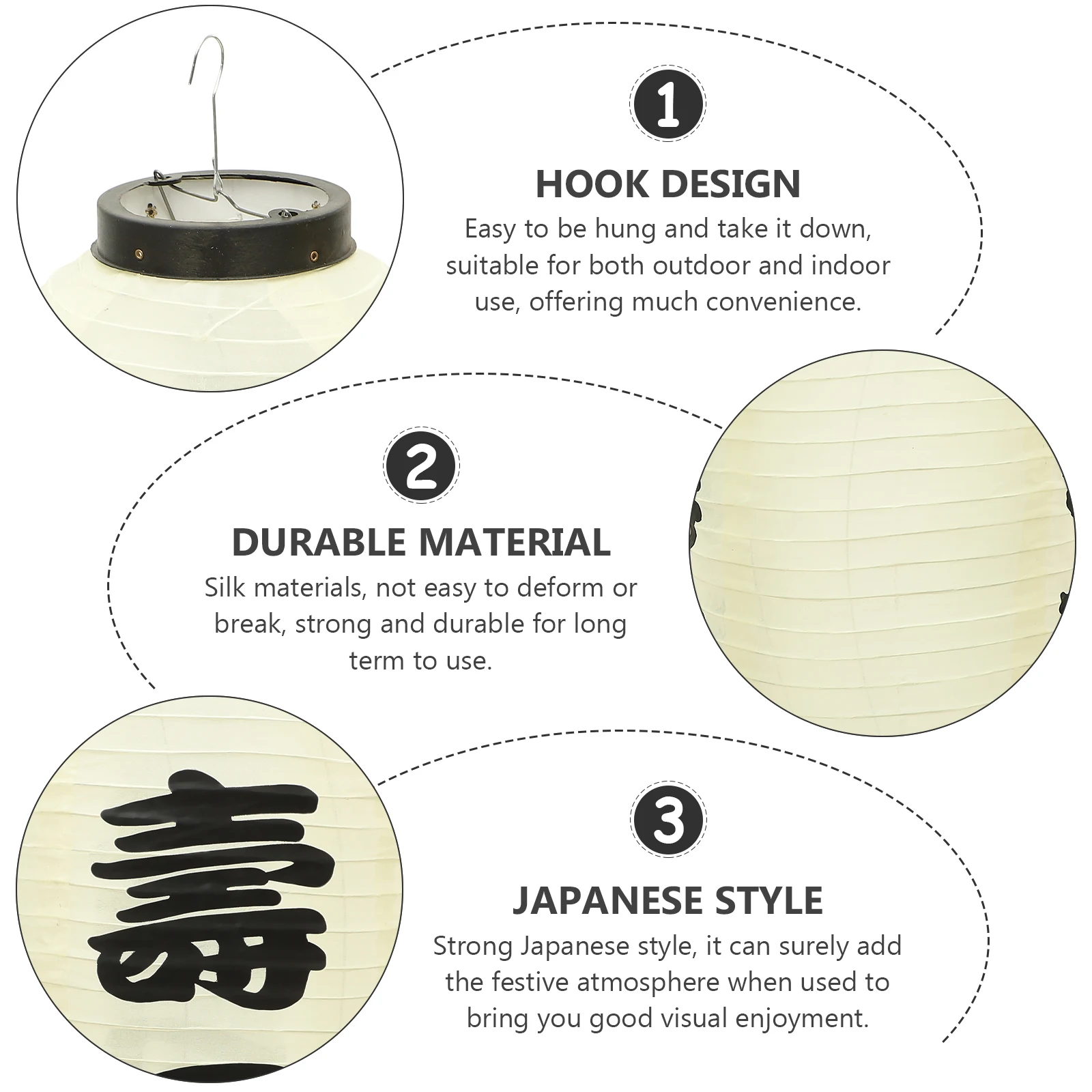 

Japanese Silk Lantern Hanging Decor Waterproof for Restaurant Home Party Outdoor Indoor Japanese Style Decorative Lighting