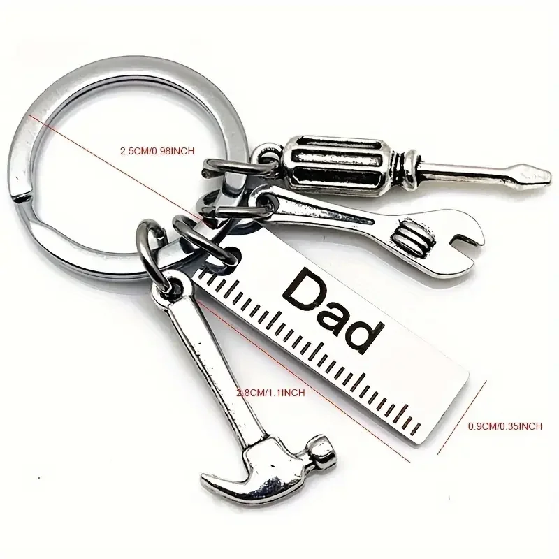 Keychain Mini Tools Set AlloyScrew Driver with Ruler Hammer Wrench Screwdriver Key Chain Key Ring Carabiner Charms Father\'s Gift