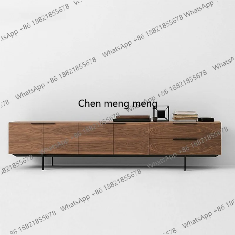 

Nordic simple walnut color simple modern TV cabinet combination custom TV cabinet coffee table
