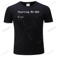 Funny Printed T Shirt Ms Dos Cool Pc Retro Geek Birthday Present Newest Tee Shirt Men T Shirts Funny T-Shirt Men Custom Tees