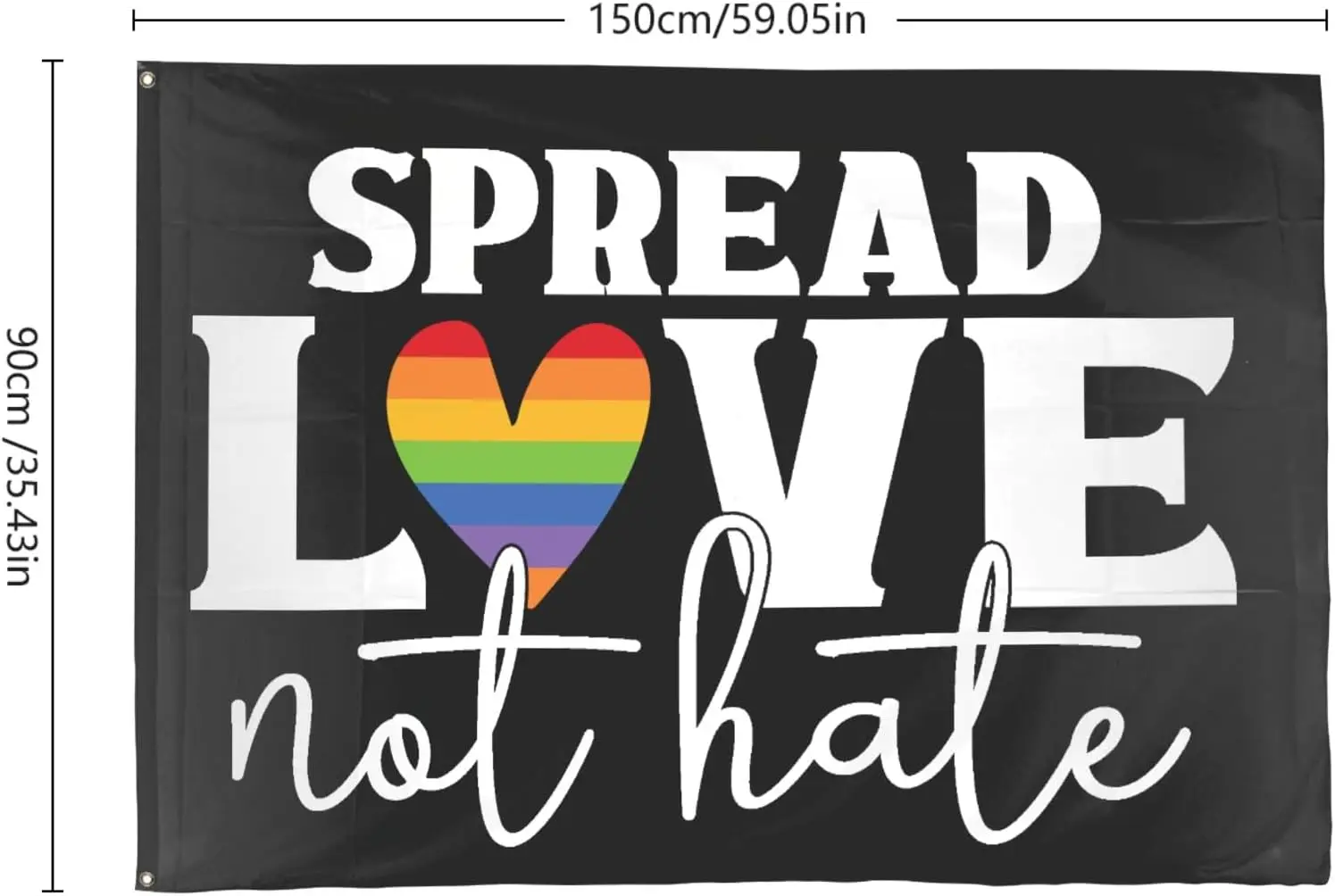 Flagicts 100% Polyester Spread Love Not Hate Flags