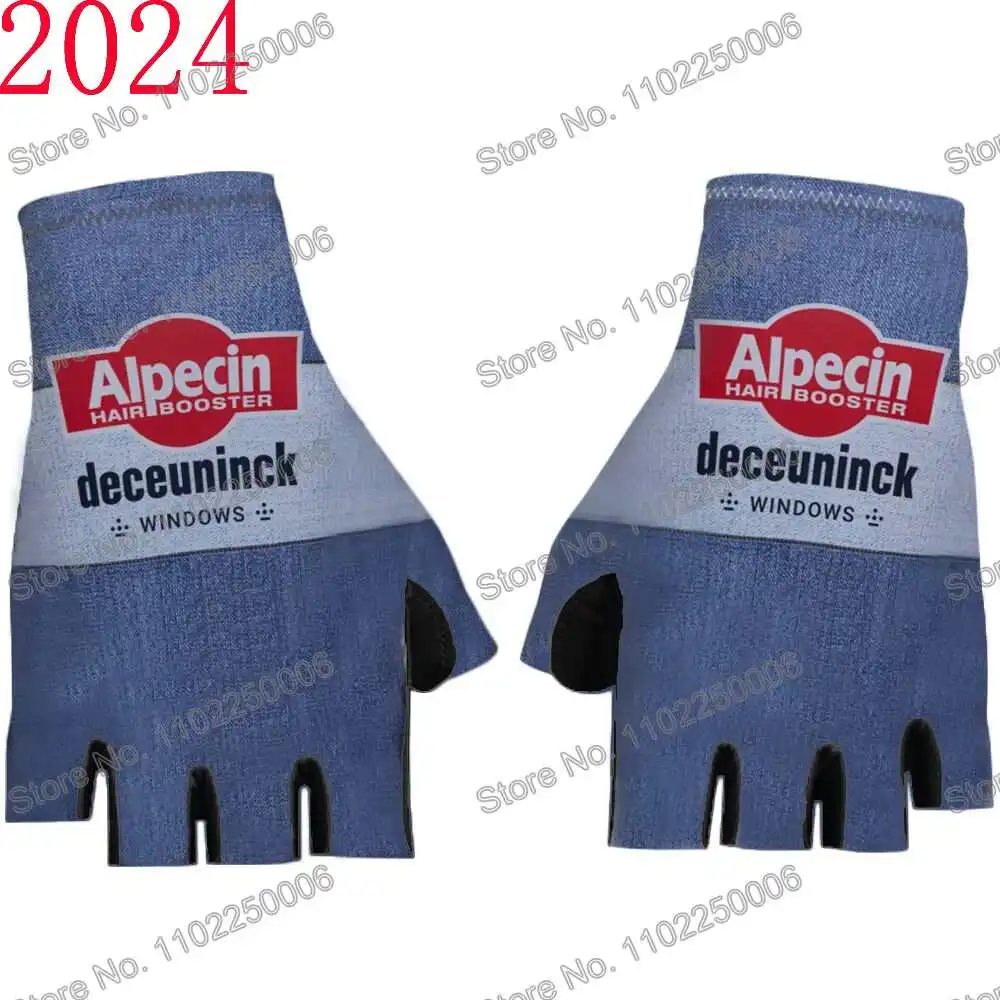 Alpecin Deceuninck 2024 Fahrrad handschuhe Männer Fahrrad Gel Sommer Halb finger Handschuh finger los MTB Rennrad Trikot Frauen Motorrad