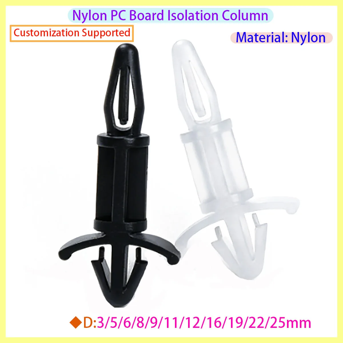Nylon Gasket Bracket PCB Board Plastic Isolation Column Hole Diameter 5-25mm Rack Board Plastic Bracket