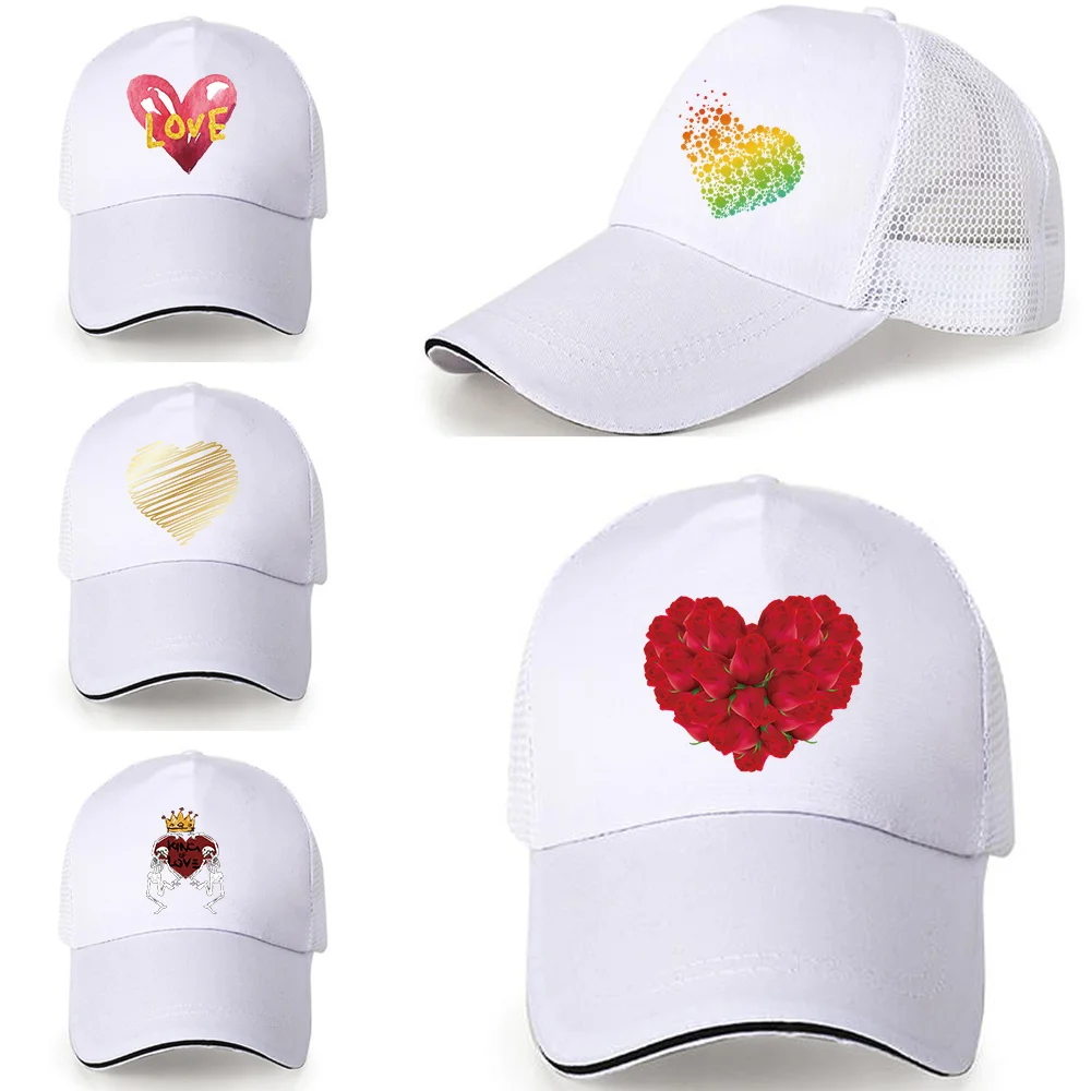 

Summer Men's Mesh Baseball Cap Love Printing Breathable Caps Trucker Cap Dad Hat Outdoor Fishing Hats Bone Sun Hats Sports Cap