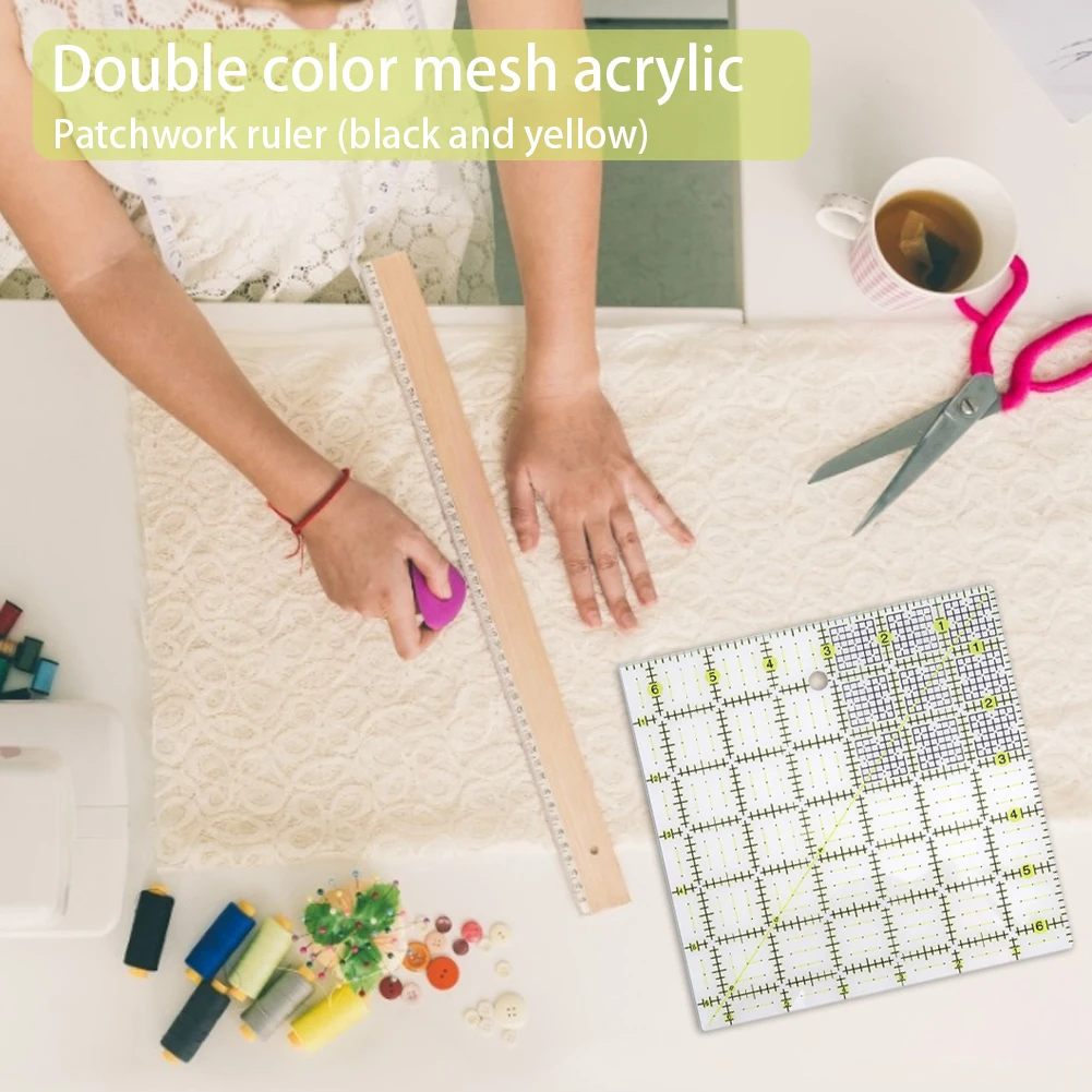 

Акриловая линейка для рисования, двухцветная, для шитья, измерения, пэчворка, измерительная линейка, принадлежности для дома, инструменты для деревообработки