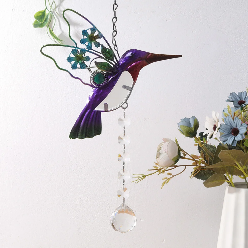 1/2/3Pcs Hummingbird Crystal Suncatcher Hanging Crystals Ball Prism Chandelier Wall Window Pendants for Garden Room Home Decor