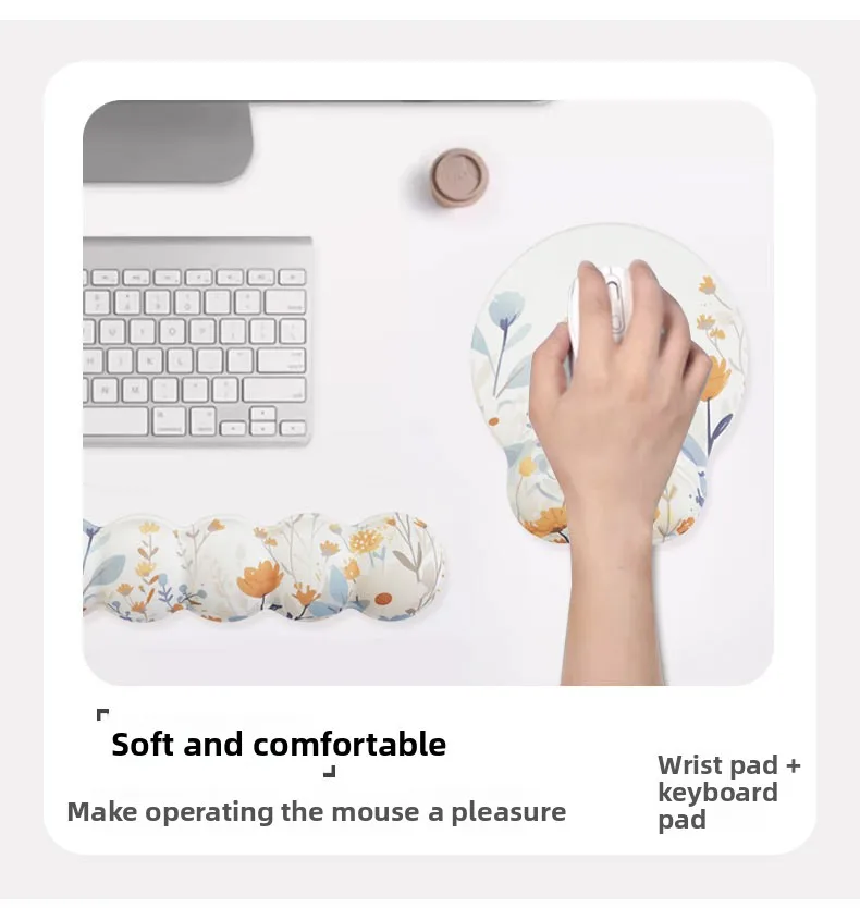 Dicke Schaumstoff-Handgelenkauflage Mauspad Tastaturunterlage Ergonomische Schreibtischunterlage für Büro und Gaming 5 Musteroptionen – Detail 6