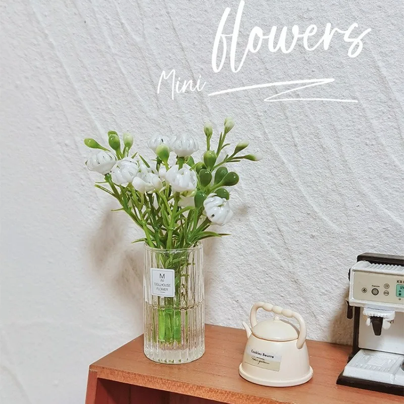 

1:12 Кукольный домик, миниатюрный букет, растения в горшках, стол, цветы, зелень, модель бонсай, настольные микро-украшения, домашний декор