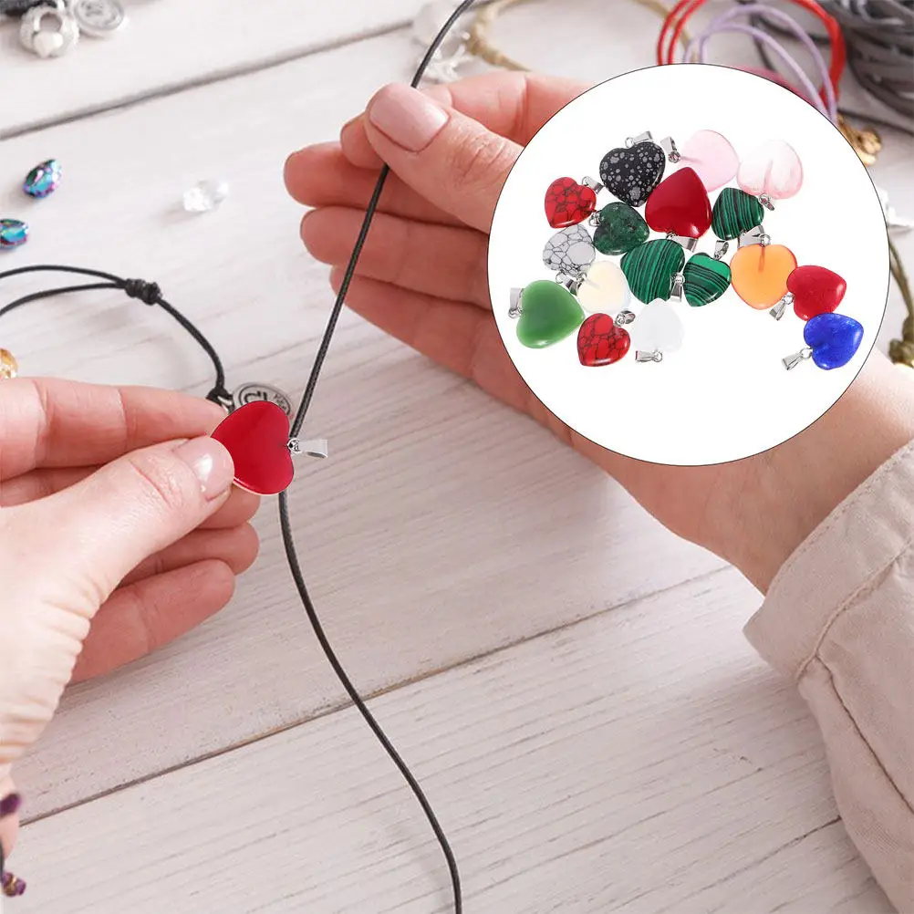 

20Pcs Crystal Heart Pendants Mixed Color Small Heart Charms for Jewelry Making DIY Necklace Earring Bracelet Accessories