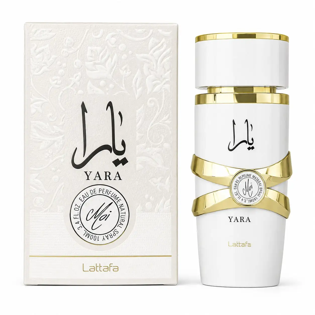 

Yara Moi Eau De Parfum 100ml - White Bottle Arabic Perfume for Women - Long Lasting Powdery Floral Musk Fragrance - Luxury Gift Box