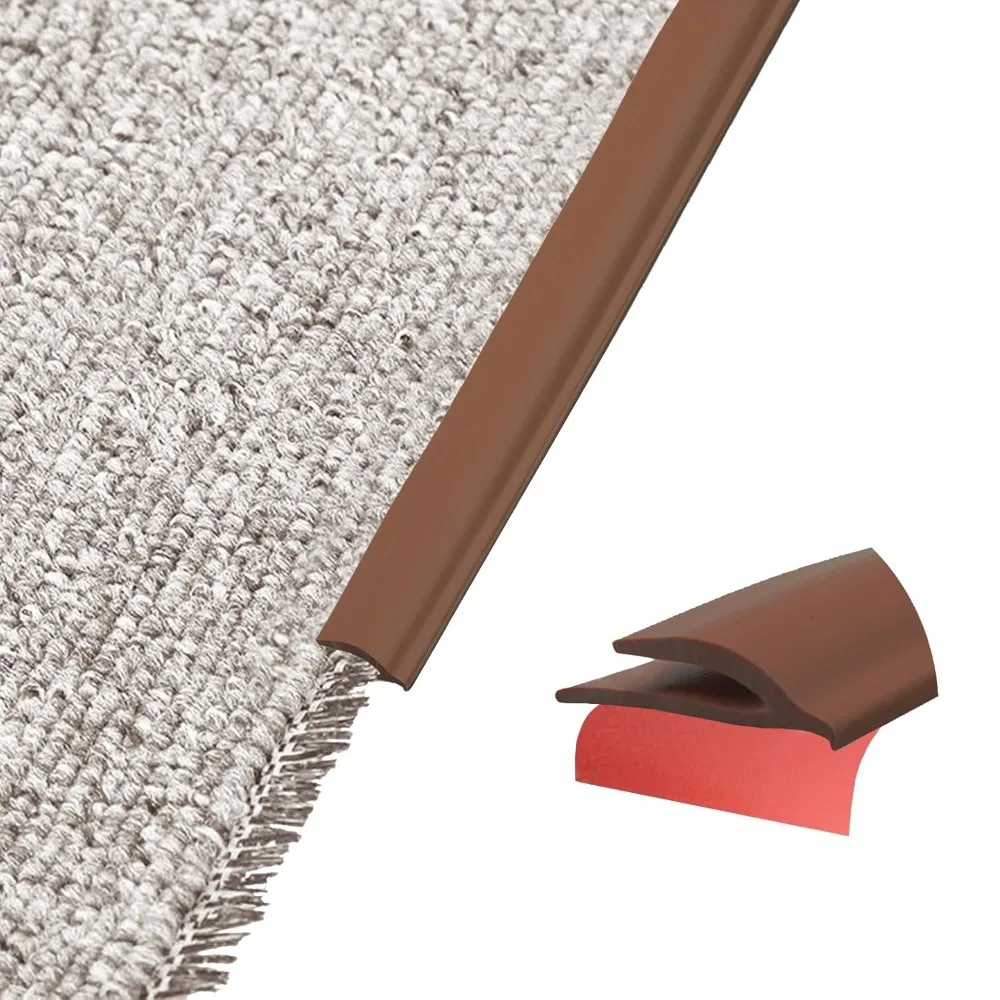 

Профессиональная декоративная полоса для края ковров из ПВХ, самоклеящаяся гибкая защита края ковра, водонепроницаемая, безопасная полоса для порога, дверной проем