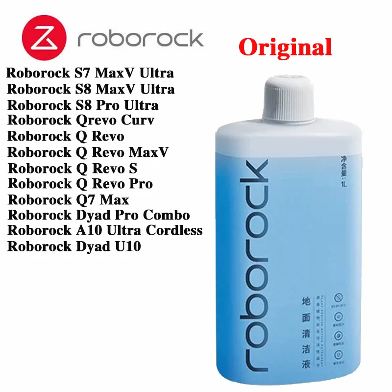 Original Floor Cleaning Solution Roborock S7 Maxv Ultra S7 Pro Vacuum Cleaner Spare Parts 1L Robot Mops Antibacterial