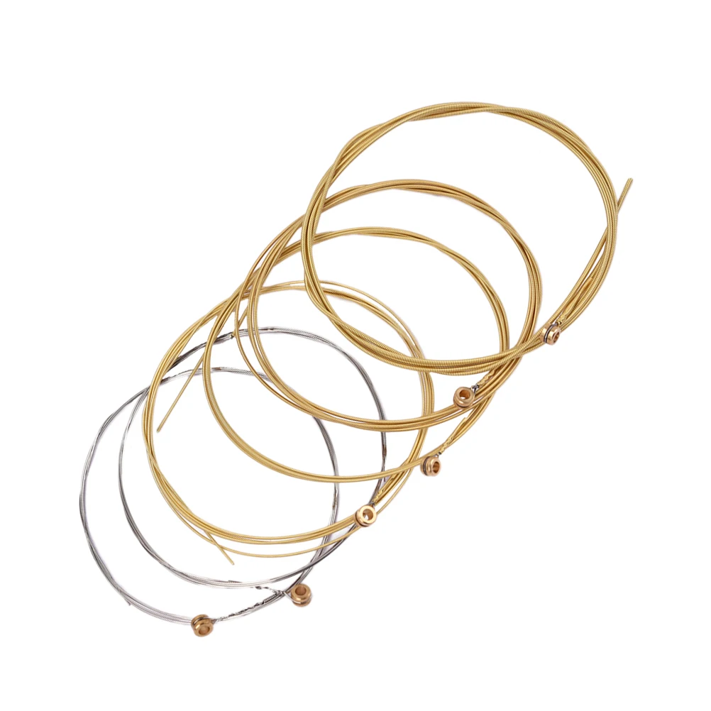 

6 PCS/ Set Assorted Sizes Steel Guitar Strings for 6 String Folk Acoustic Guitar 0.3mm 0.41mm 0.61mm 0.81mm 1.71mm 1.35mm