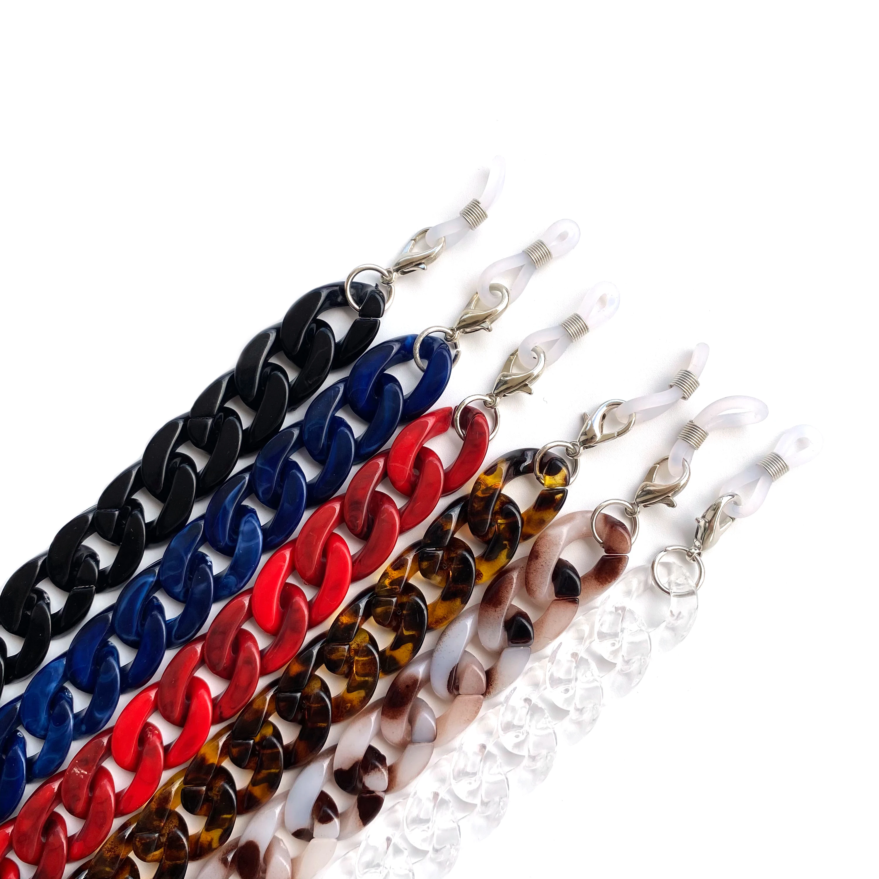 

Retro Bright Acrylic Sunglasses Chain Straps Lanyards Transparent Color Reading Glasses Hanging Neck Glasses Chain