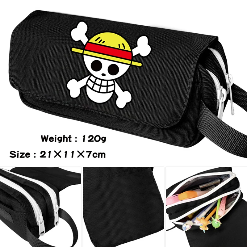 Anime One Piece Pencil Case School Supplies Pencil Bags Cartoon Luffy High Capacity Stationery Box Cosmetic Bag