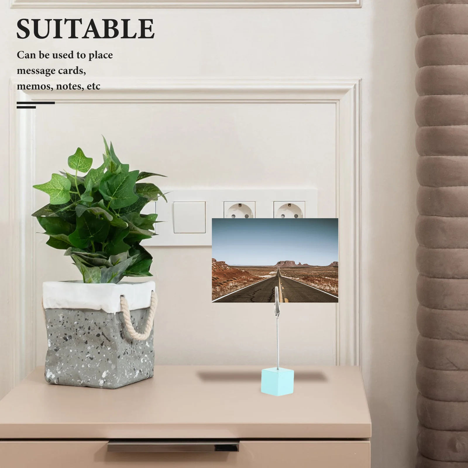 

4pcs Memo Folder Holder Desk Stand for Photo Card Display Paper Clip Cute Wood Office Decor Table Sign Place Note Menu