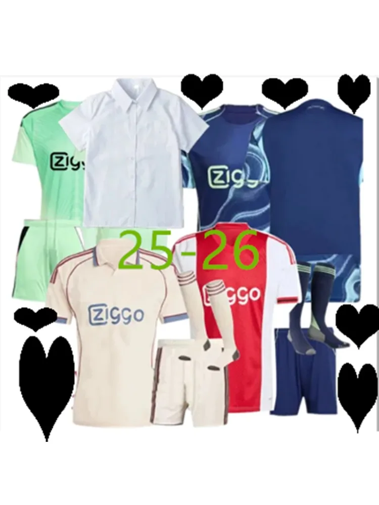 2025 2026ok uit-tenue kinderen tenue volwassenen tenue Nieuw Ajax tenue bedrukking letter Volwassen shirt - afbeelding 2