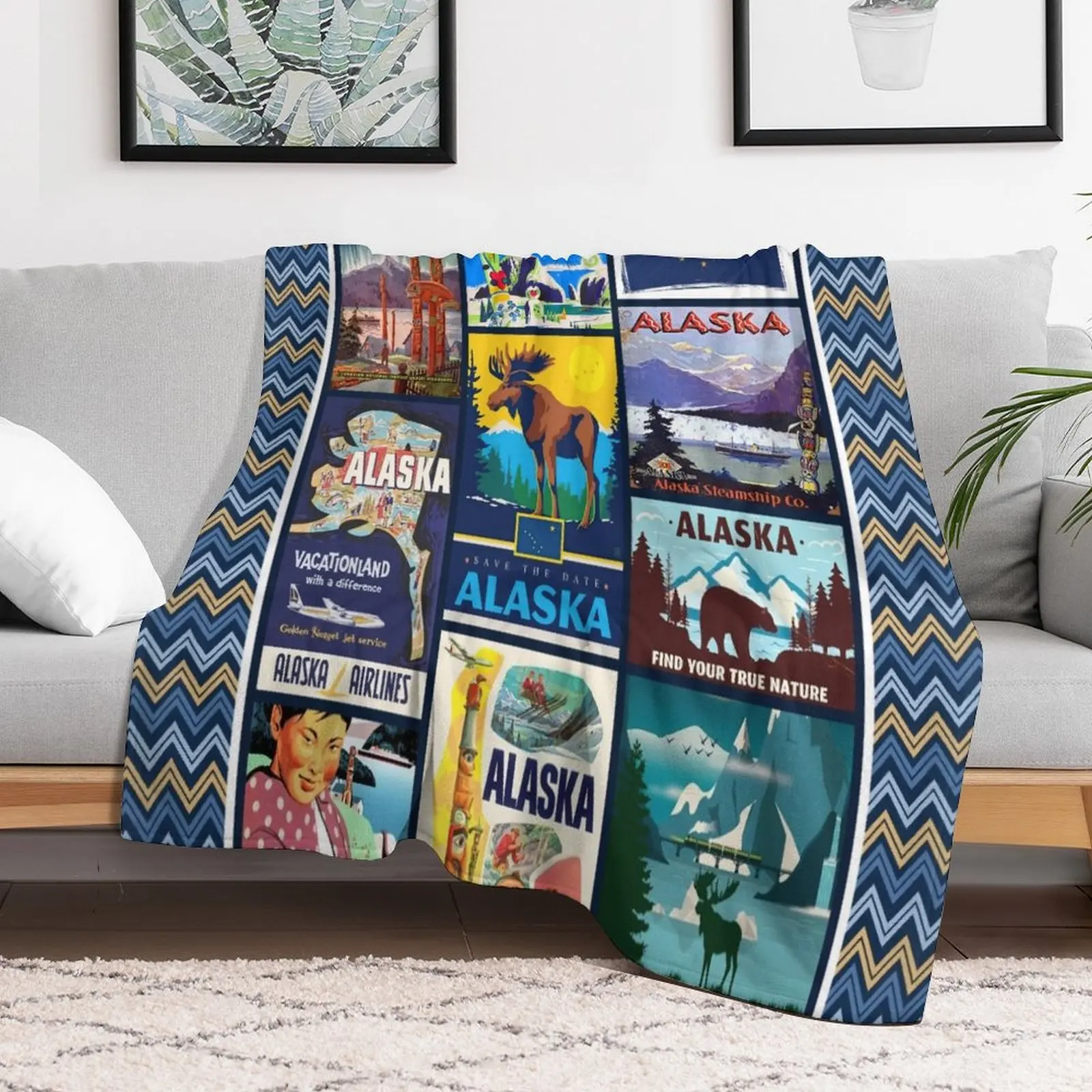

Alaska - I love ALASKA Throw Blanket Furrys Tourist Travel Single Blankets