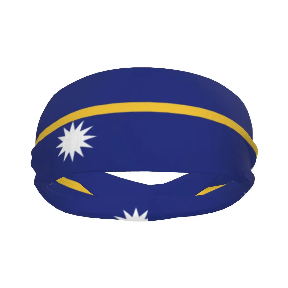 Custom Nauru National Flag Sport Headbands for Women Men Stretchy Moisture Wicking Gym Sweatband