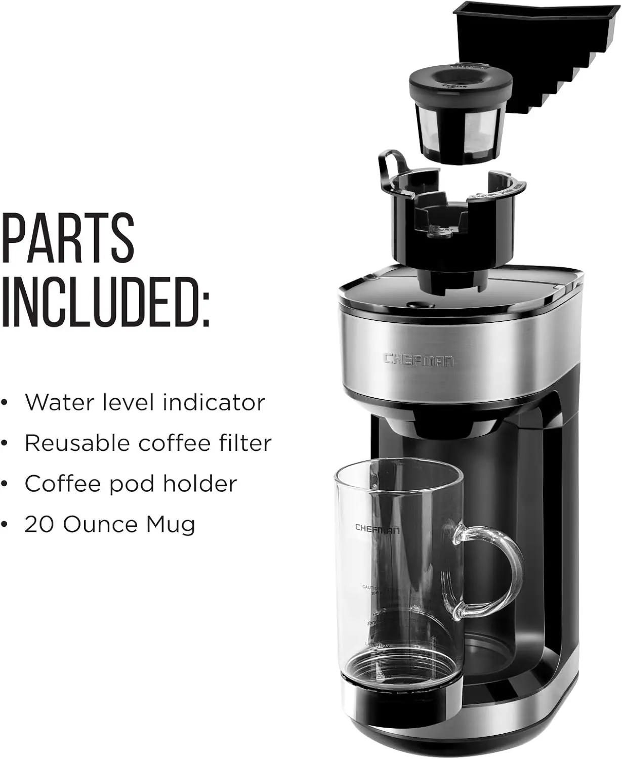 ماكينة صنع القهوة Froth + Brew وصانع رغوة الحليب، ماكينة تحضير فردية لكبرات K-Cup والمطحونة للمشروبات على طراز اللاتيه والكابتشينو، C