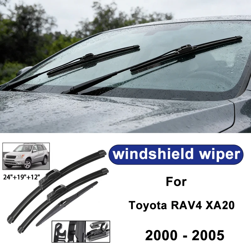 For Toyota RAV4 XA20 2000-2005 car windshield front/rear wipers, silent wiper blades,car blade brush accessories