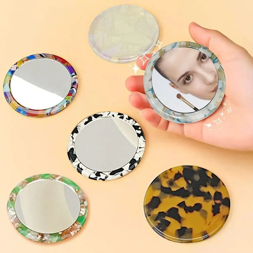 Travel Accessories Simple Acetate Makeup Mirror Portable Round SPA Salon Compact Mirrors Cute Mini Cosmetic Vanity Mirror