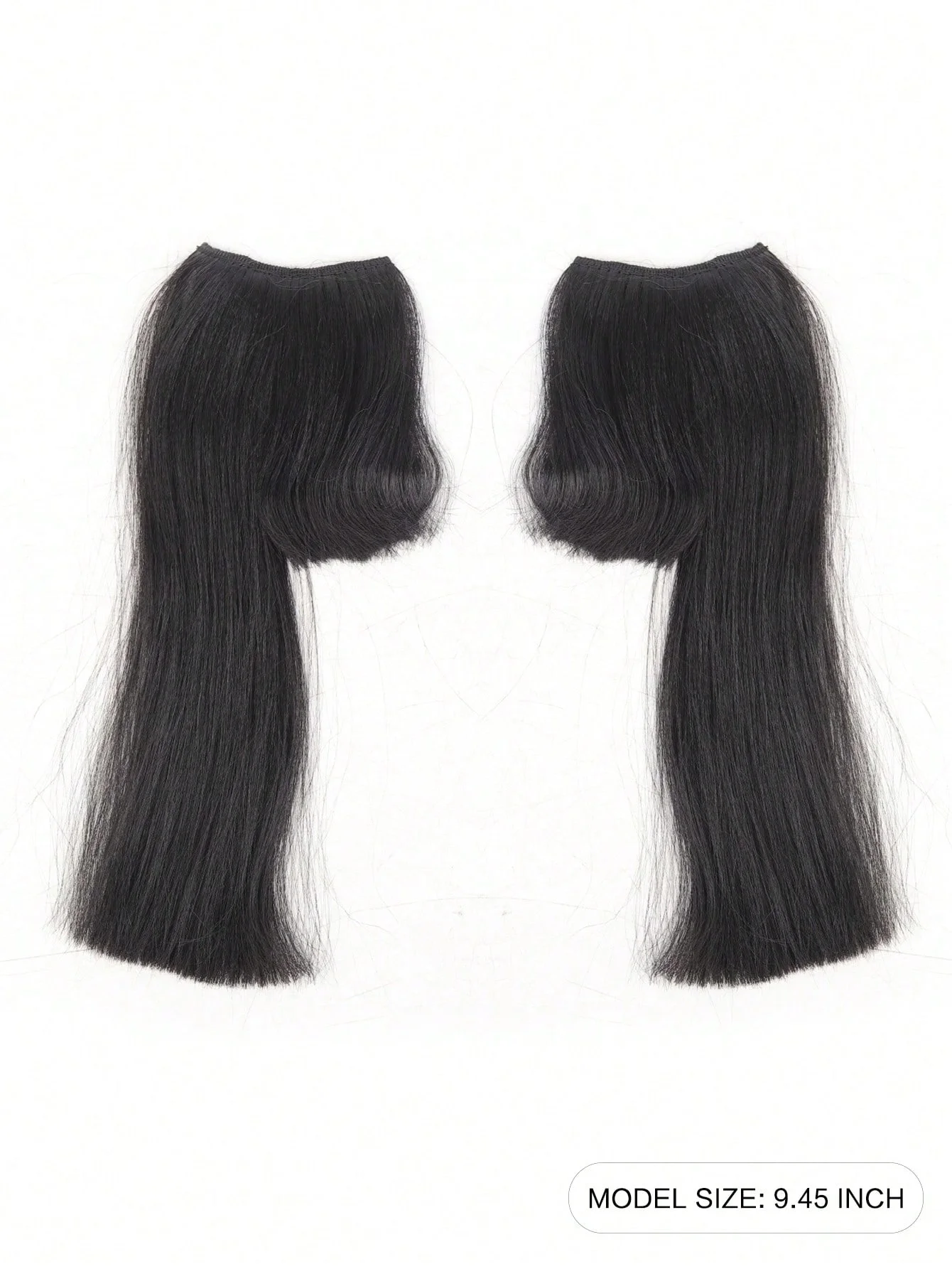 LM 2Pcs Synthetic Wig Princess Cut Side Bangs Clip In Hair Pieces Natural Black Brown Invisible Temple Hair Extensions