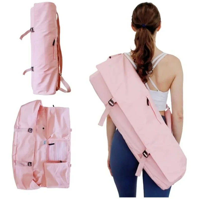 Yoga Mat Bag with Water Bottle Pocket & Wet Bottom Compartment Multi-Functional Sports Yoga Mat Strap Carrier