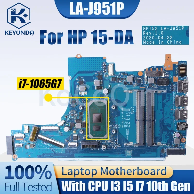 LA-J951P/LA-G07FP For HP 15-DA 250 G7 Notebook Mainboard M17755-001 M17756-601 L92843-601 I3 I5 I7 10th Laptop Motherboard Test