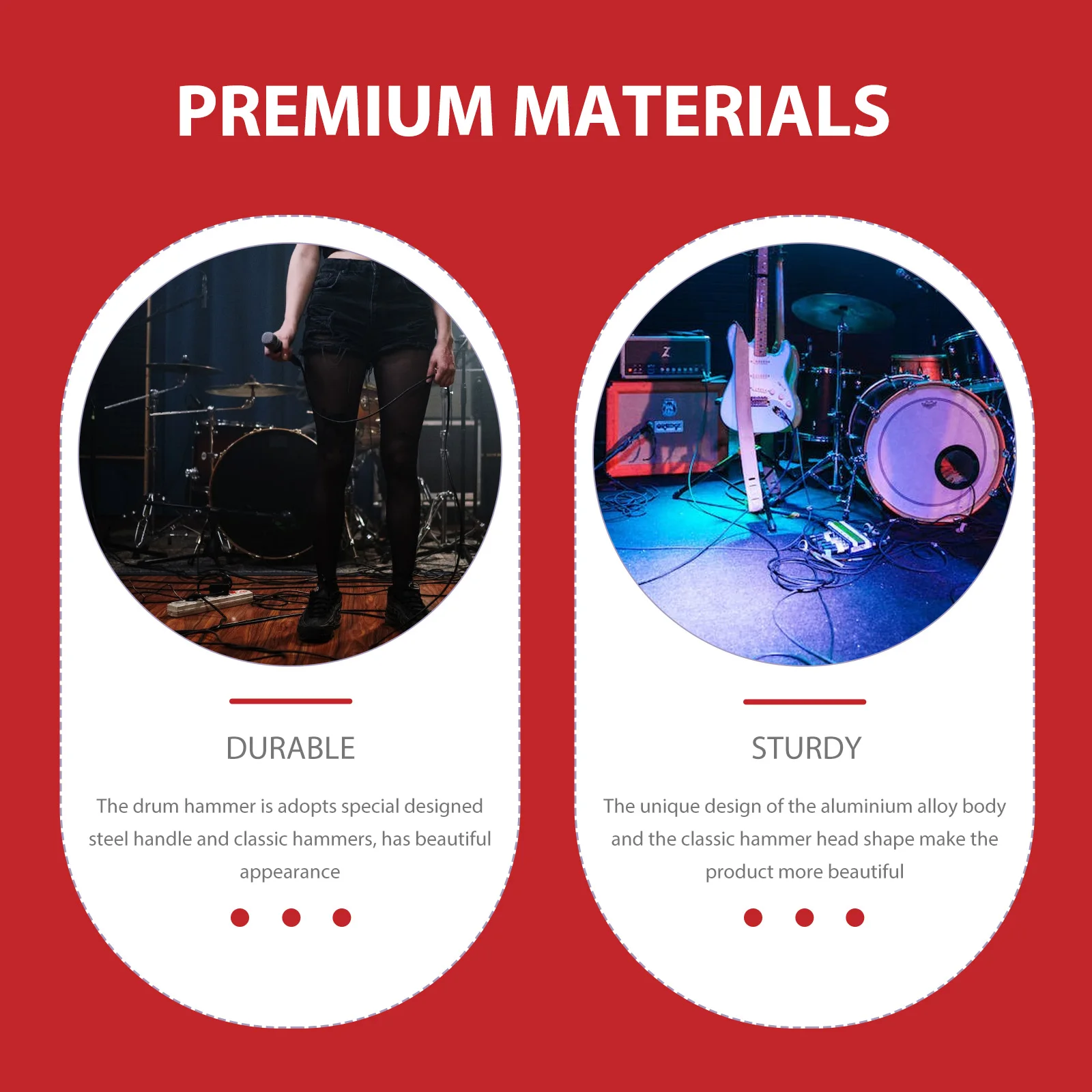

Ergonomic Aluminum Alloy Hammer Head The Drum Kit Parts Metal Pedal Beater Replacement