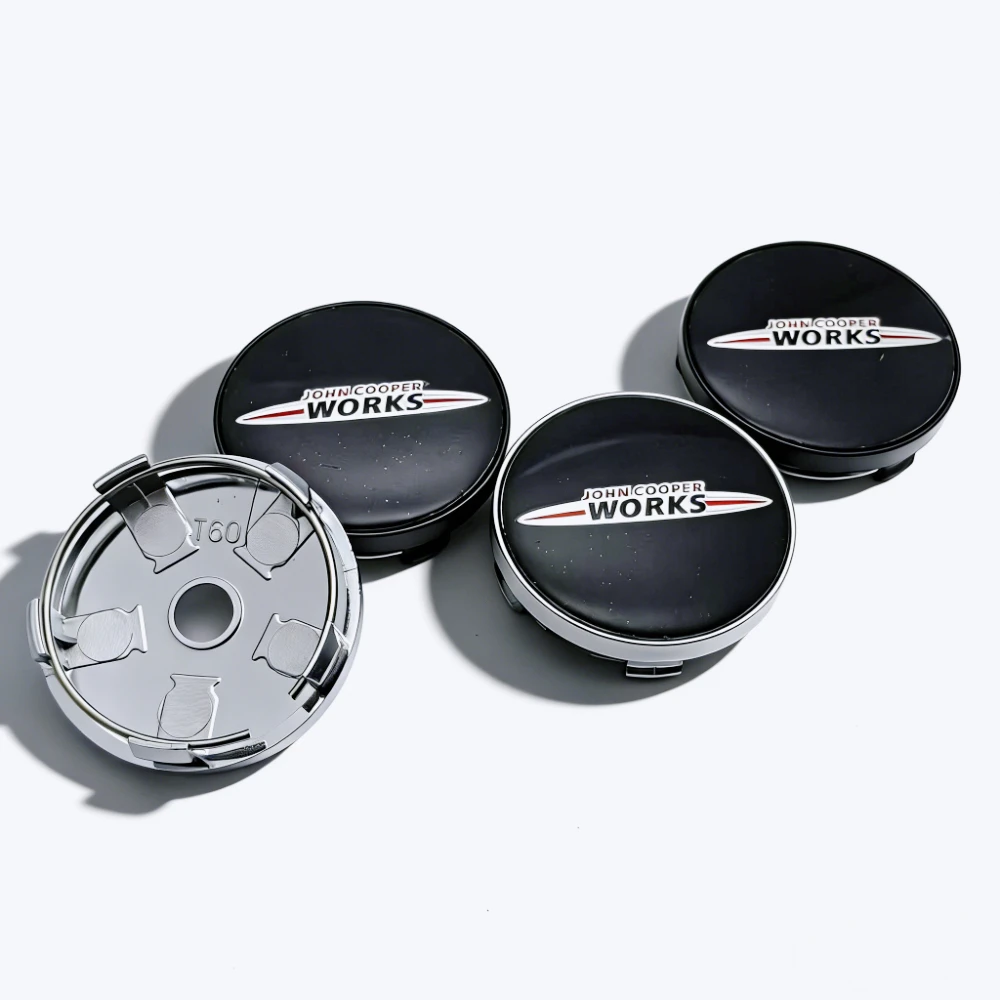 4pcs John Works Cooper Logo Emblem Car Wheel Center Caps 60MM 56MM Wheels Hub Cap JCW Badge Rim Hubcaps Dust Cover Accessories