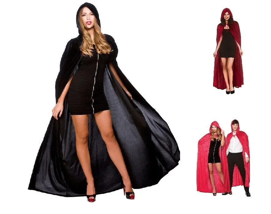 زي هالوين للبالغين، عباءة سوداء للرجال، زي تنكري للساحر أو الموتى أو مصاص الدماء، مصنوع من البوليستر، مناسب لموسم الربيع #4