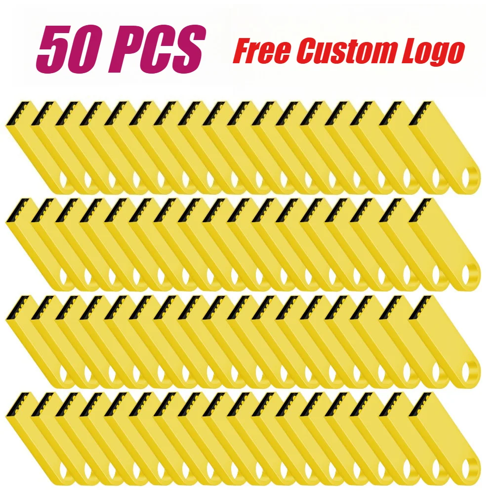 50pcs wholesale Free Custom LOGO 2.0 USB Flash Drives 64GB 32GB Metal Pen drive 16GB Memory stick U disk 8GB 4GB Thumb Drive