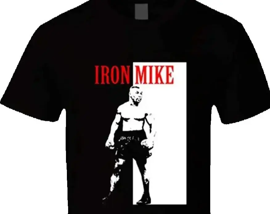 

Футболка Iron Mike Scarface в стиле хип-хоп Mike Tyson, 100% хлопок, с круглым вырезом и коротким рукавом, летняя повседневная мужская футболка, уличная одежда