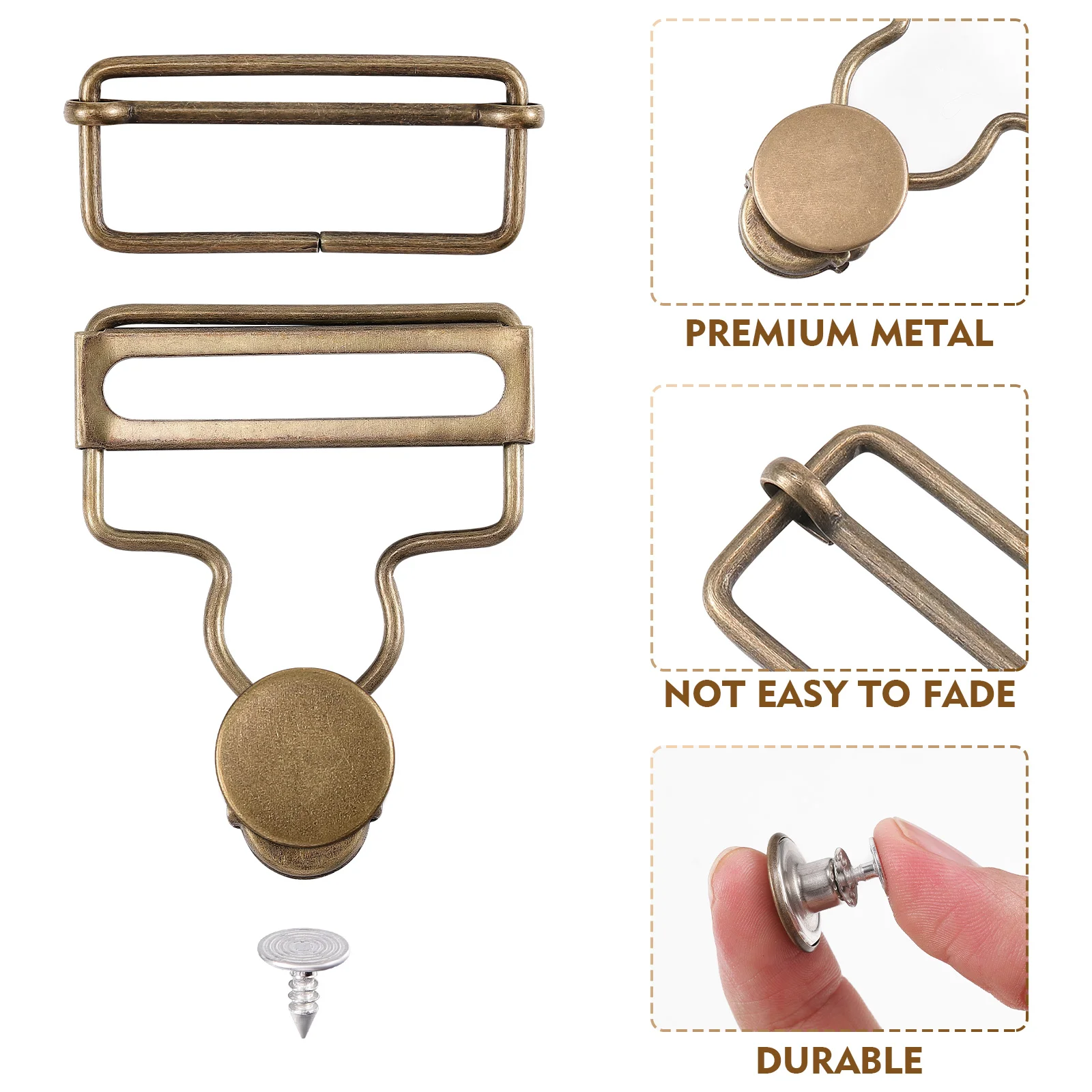 Cargo Pants Metal Gourd Buckle Overall Buckles Replacement Slider DIY Backpack Accessories Fasteners Child