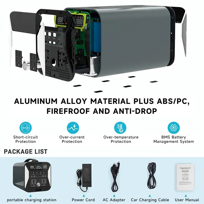 1000W/2000W Portable Power Station,Lifepo4 Battery,Outdoor Camping Bank Supply ,Pure Sine Wave, Led Lighting