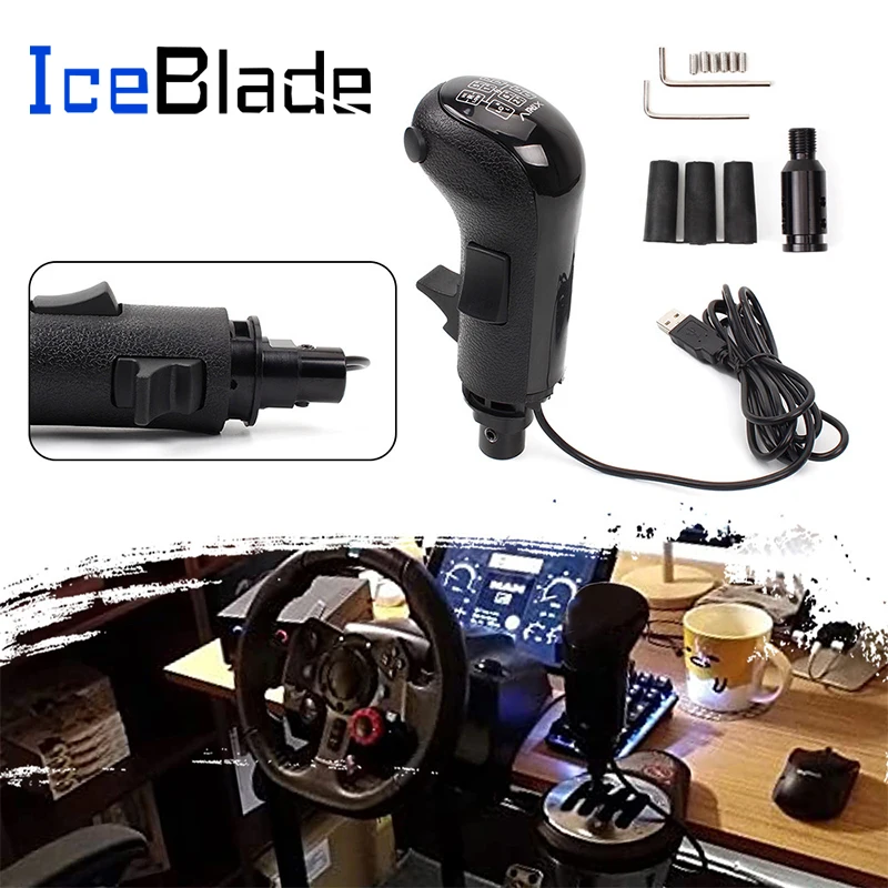 مقبض ناقل الحركة USB IceBlade لـ Logitech G29 G923 G27 G25 & Thrustmaster TH8A، محول عالي منخفض لمحاكاة الكمبيوتر ETS2 وATS #1