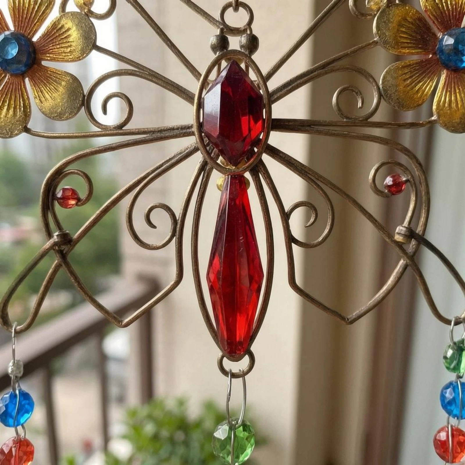Crystal Butterfly Suncatcher Multicolored Butterfly Sun Catcher Rainbow Creator Ornament Teardrop Pendants Light-Catching