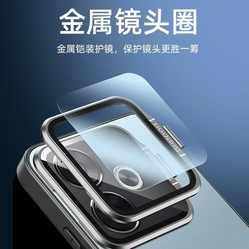 Para realme neo 7 caso lente de metal câmera titular capa para realme neo7 gt 6t gt6 t neo6 se à prova de choque fosco proteger kickstand caso
