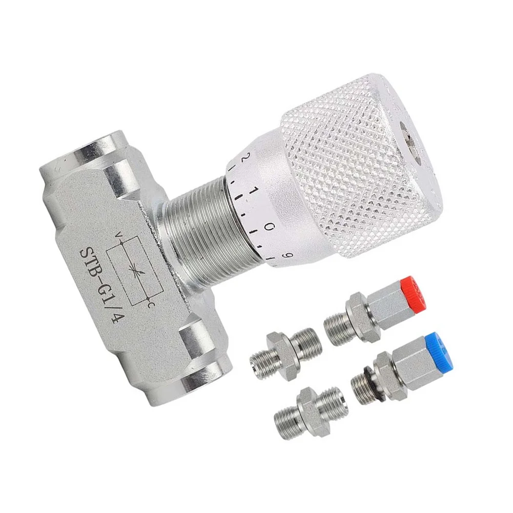 Flow Control Valve G1/4 for Mini Excavators For 0.8-2 for ton Featuring Alloy Steel Construction and Precise Regulation