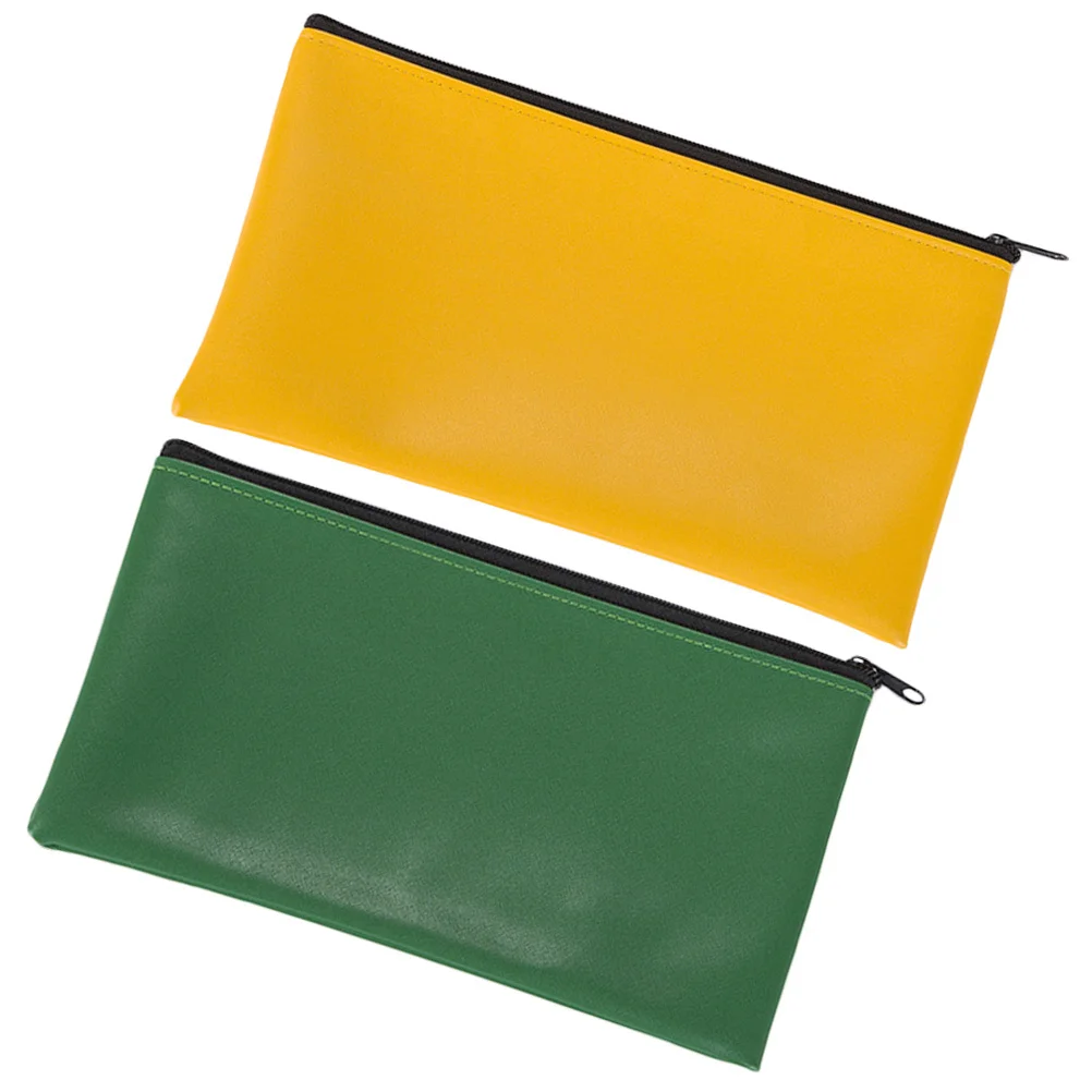2pcs Document Bags Zipper Bags Office Business Travel Large Capacity File Organizer Receipt Holder Bank Bag Portable