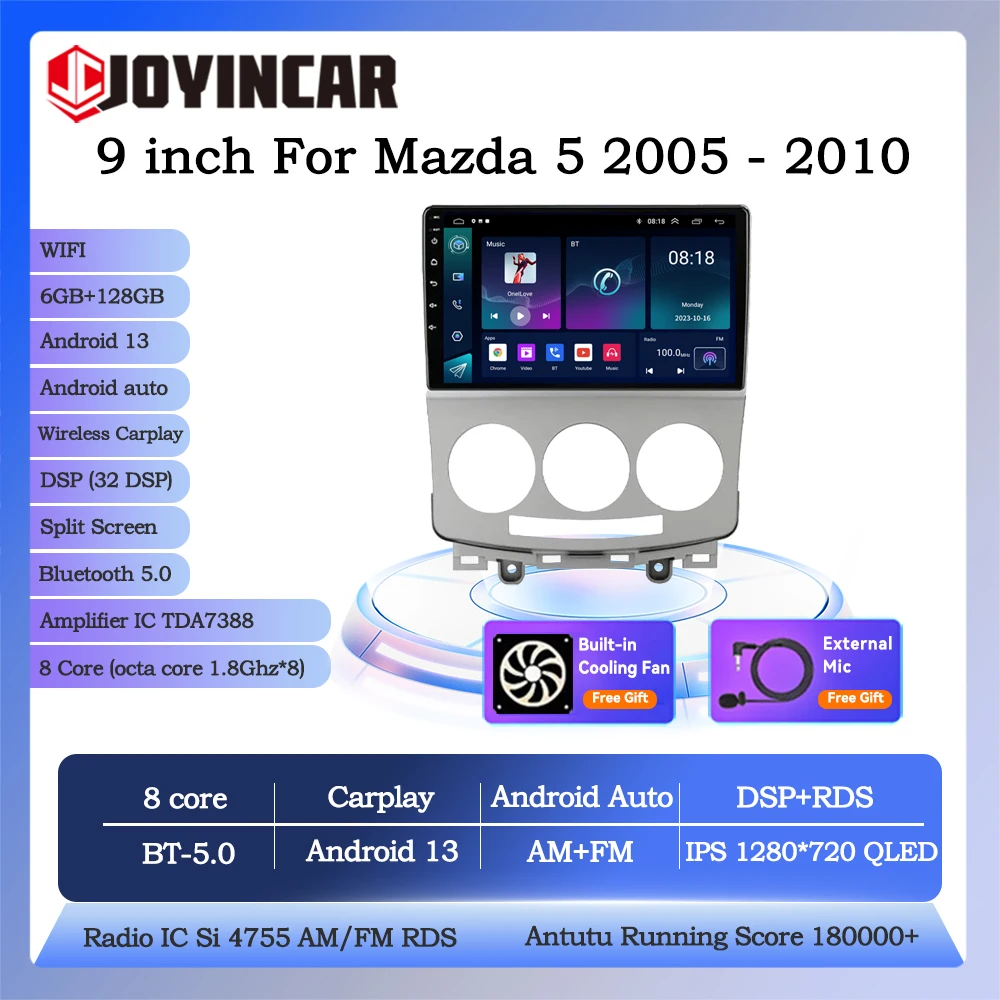 

Joyincar Android 13 2 Din For Mazda 5 2005 - 2010 Car Radio Multimedia Video Player Stereo Carplay Auto Wifi DSP Audio Head Unit