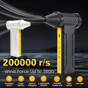 200000RPM Wireless Air Blower Wind Speed 60m/s Powerful Dust Blower Brushless Turbo Fan Jet Outdoor Rechargeable Blower 10000mAh