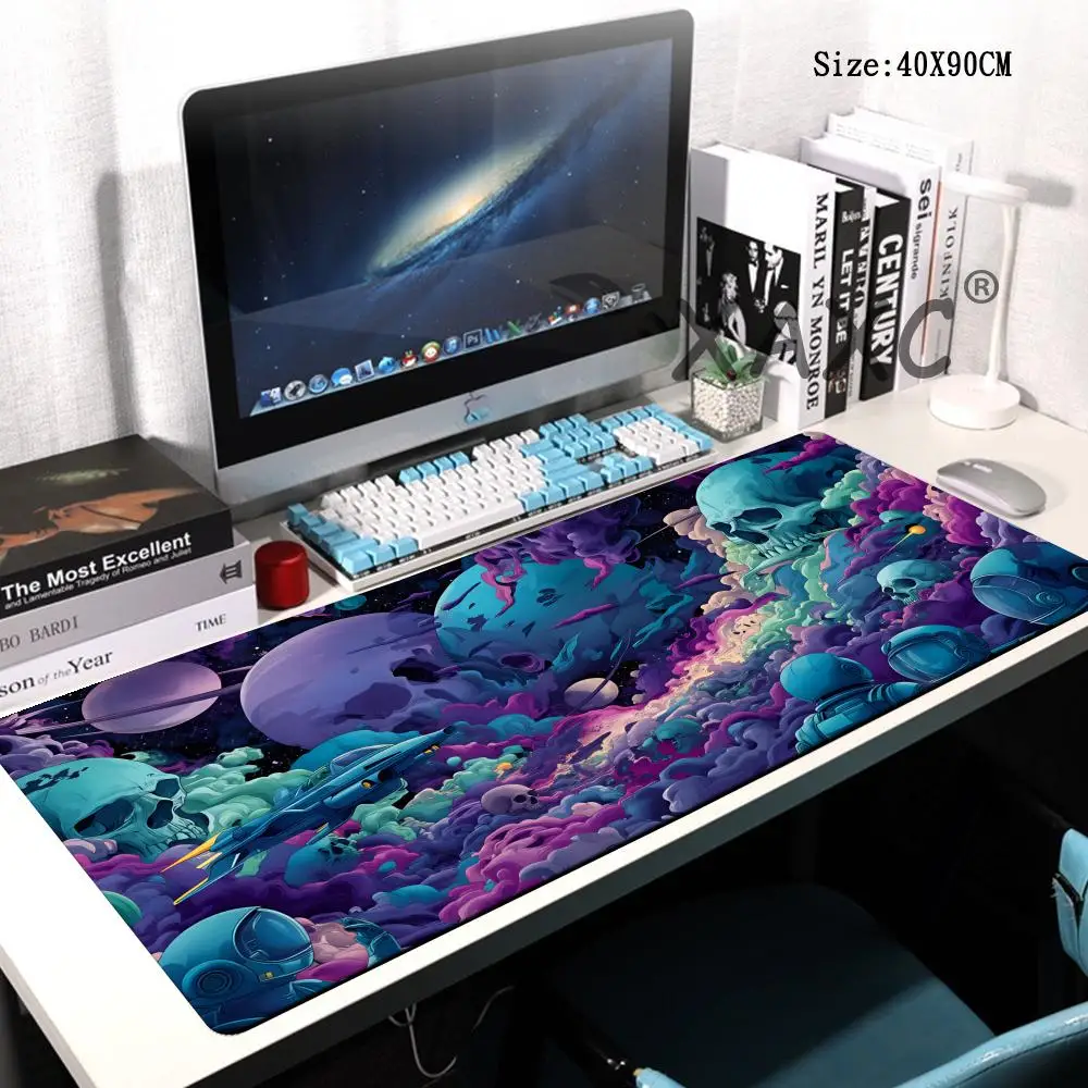 

HYBXAXC Fantasy Skeleton Planet large Mouse Pad Desk Mat gaming mats Non-Slip Durable pc accessories keyboard mouse pads rug