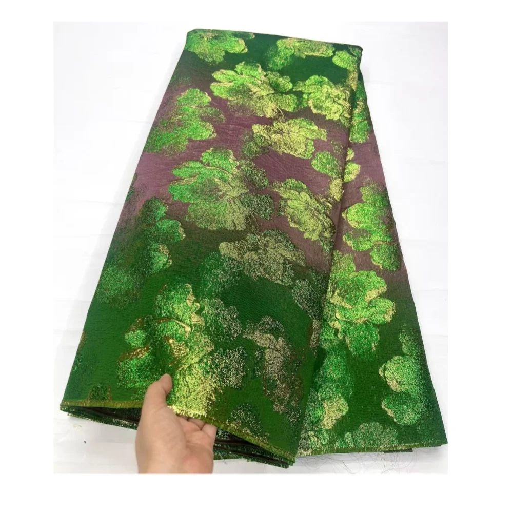 Afrikaanse stof kant hoge kwaliteit 2026 brokaat jacquard Franse mesh tule kant stoffen pailletten kant stof voor naaien jurk 5 yards - afbeelding 2