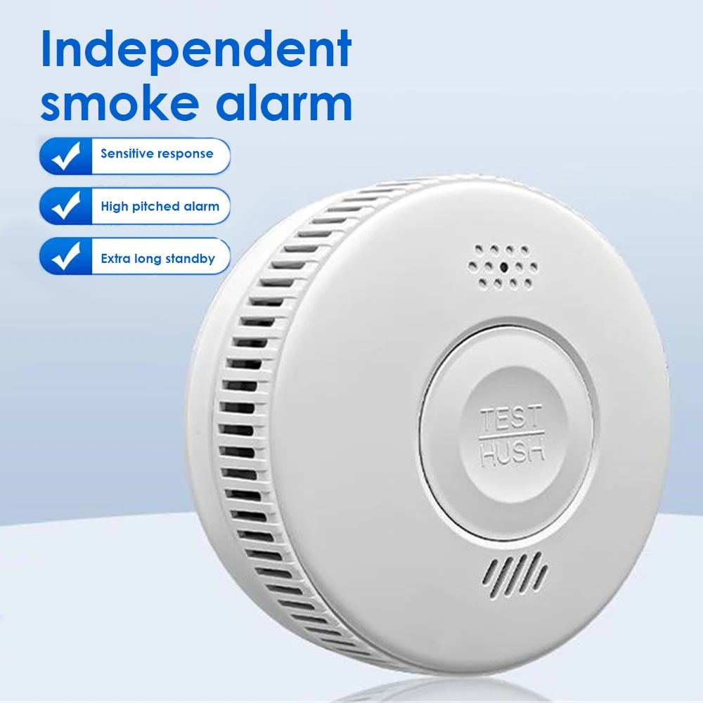 Smoke Alarm Freestanding Smoke Detector Fire Alarm Sensor Security System Smart Security Protection Commercial Home Assistant