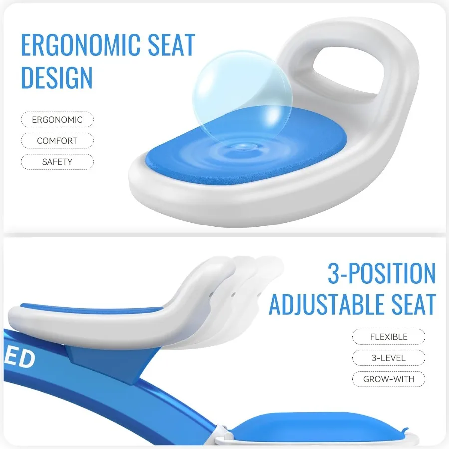 カラフルな照明付き幼児用三輪車、2～5歳の男の子と女の子向け、調節可能なシートとハンドルバー、取り外し可能なバスケット、誕生日プレゼント