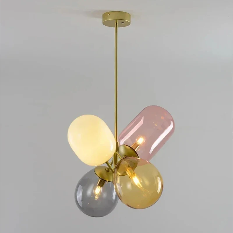 

Post-modern Old Branch Colorful Glass Chandelier Personality Lustres Creative Balloon Pendant Light Living Bedroom Room Decor