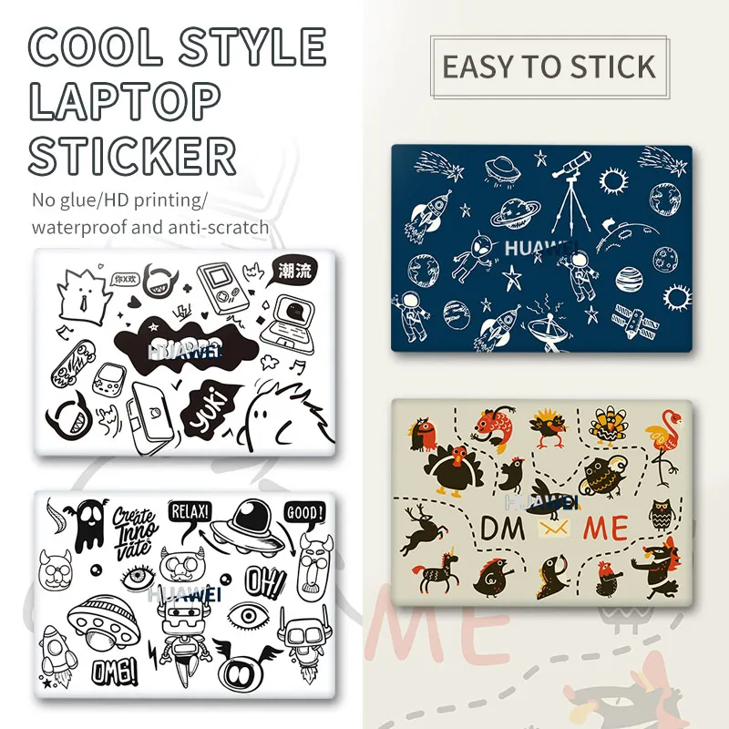 For Huawei Laptop Sticker 2023 MateBook D16 D15 D14 2022 14 14s Graffiti Sticker Skins Top/Bottom/Palm rest